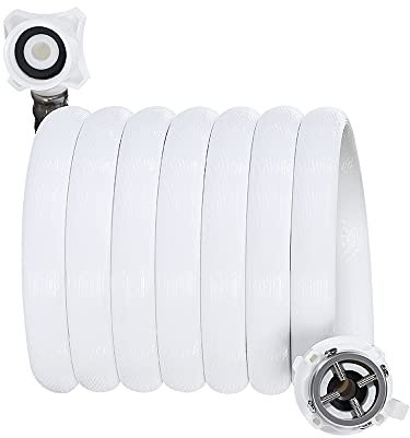 ALYHYB Automatic washing machine inlet hose, tap Inlet pipe 1/2 straight & 3/4 wire connection 90 degree bend, water pipe PVC washer Connection Explosion protection White 1.5m - 5m