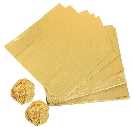 Kichvoe 200stücke Goldene Aluminiumfolie Für Schokolade Bonbonpapier Aus Aluminiumfolie Folienblätter Für Schokoladenverpackung Bonbonverpackungsfolie Aus Aluminium Lebensmittelverpackungs