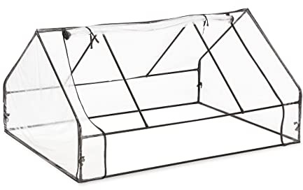 Relaxdays Serre de Jardin, Large Porte, bâche PVC pour Vos plantations précoces, HxLxP : 94 x 180 x 140 cm, Transparent