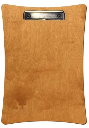 Bütic Holz Klemmbrett konkav Birnbaum für DIN A3 A4 A5 A6 aus 3mm Birkensperrholz und mit widerstandsfähigem Klarlack versiegelt