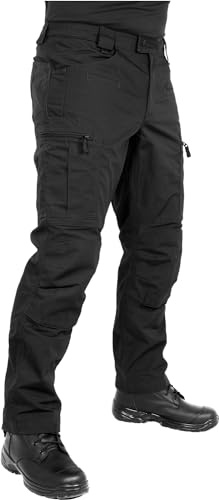 ACE Schakal Einsatzhose - Taktische Ripstop-Hose lang für Herren - Wanderhose mit 35% Baumwolle für Männer - Schwarz - 34/32