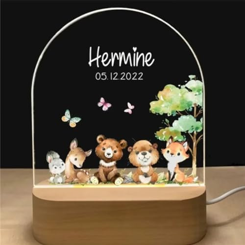 EIMOPE Personalisiertes Nachtlicht für Babys, Personalisierte Geschenke Kinder Nachttischlampe für Kinder Babygeschenk - Geschenk zur Geburt für Junge Mädchen