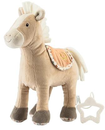 Sterntaler Spieluhr M Pferd Sunny - Baby Spieluhr aus weichem Stoff - Kuscheltier Baby mit Kordsattel - Einschlafhilfe, wirkt beruhigend zuhause & unterwegs, lichtbeige