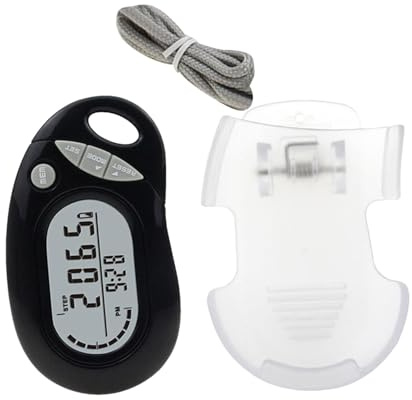 Piccolo contapassi – semplice contapassi con ampio display digitale e clip, sensore accurato, contapassi, piccolo registratore fitness portatile per anziani, uomini, donne e bambini