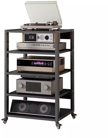 Kleines 5/6-stufiges Lagerregal für Medienlautsprecher und Verstärker, bewegliches Rack für Audio- und Videogeräte, Schrank für Stereo-Receiver-Komponenten, Eck-CD-Plattenspieler, Spielekons