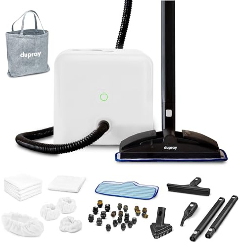 Dupray Neat Limpiador a Vapor. Potente limpiador de vapor multifunción para el hogar: suelos, baldosas, juntas, colchones, muebles, ventanas, coche y más (40 Piezas con Neat)