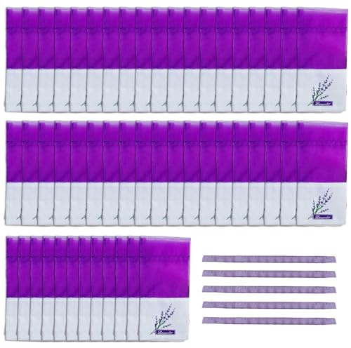 CWPFVQA Confezione da 50 Sacchetti alla Lavanda, Profumi Naturali, Sacchetti Deodoranti per Guardaroba, Sacchetti Profumati per L'Ambiente, Sacchetti Piccoli E Portatili