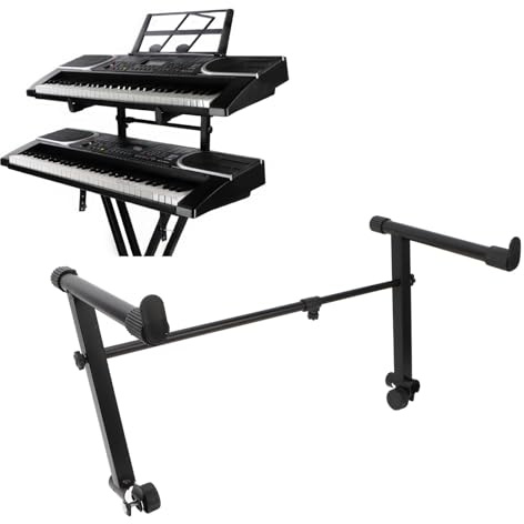 Culnflun Keyboard-stativ-förlängningsadapter, L-form, 2 våningar, höjdjustering för elektronisk piano, 42–75 cm, bärbar design, lätt