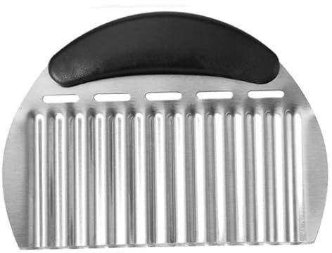 Crinkle Cutter, Stainless Steel Potato Slicer, 4.5x6.3 Inch Potato Cutter with Easy Grip Handle, Easy to Clean French Fry for Carrot Soap Fruit Vegetable