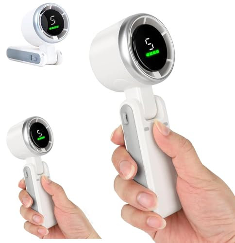 HDHDHJ Portable Handheld Turbo Fan,Regularly Portable Turbofan,Digital Display Screen,5-Speed, USB Charging,for Outdoor Activities, Travel, Working