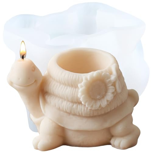 XIAOSHUI Tartarughe a forma di candela a forma di tartaruga, vaso in resina sintetica, per la produzione di candele, candele, decorazioni per la casa, aromaterapia, candele in gesso, artigianato