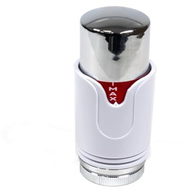 TC TRV Thermostatic Radiator Valve Sensor Head- fits Drayton TRV4 Body Chrome/White-Head only