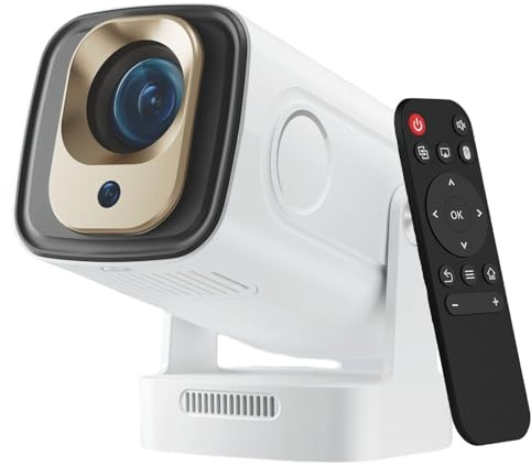 Proiettore 2025 con WiFi e Bluetooth, mini proiettore girevole portatile, supporta 4k 1080p, ultra-silenzioso, correzione trapezoidale automatica, girevole a 180° per soffitto della camera da letto