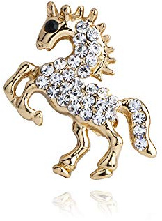 Spilla di diamanti Spilla destriero cavallo per il successo spilla uomo e donna, oro
