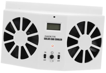 Garneck Solar Powered Car Window Exhaust Fan for Cooling with Outlets Material Easy Installation Enhanced Air Circulation Compatible with Vehicle Models