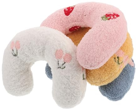 ORFOFE 4 Pièces Lot de Coussins U pour Dintérieur Oreillers Doux et Résistants Aux Griffures Soutien Apaisant pour Cou Tête Couleurs Assorties pour Chiens et Chiots