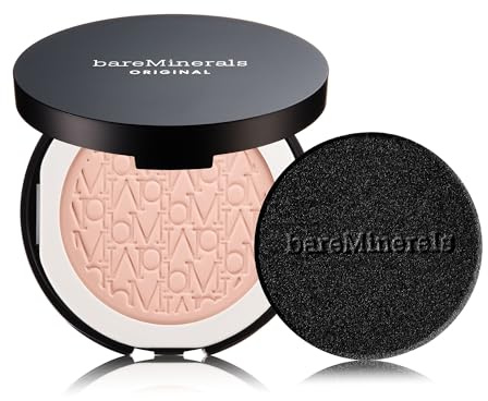 bareMinerals ORIGINAL Pressed Powder Foundation Mineral - SPF 15, Talc-Free, Luminous Finish, Buildable Coverage, Vegan, Clean Beauty