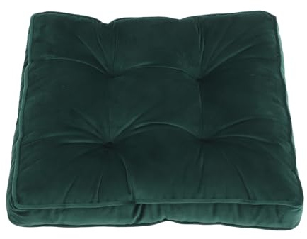 Beaupretty Soft Velvet Dining Chair Cushion with Tie-back Comfortable Solid Seat Pad for Indoor Kitchen Dining Office Chairs Scratch-resistant Seat Replacement in Stylish Dark Green