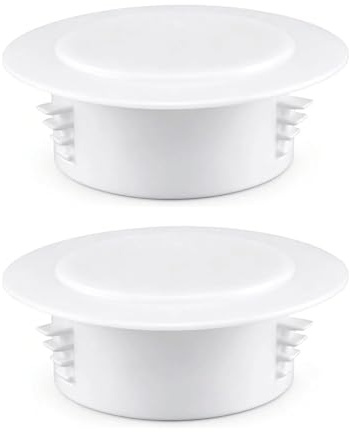 2Pcs 4 Inch Extractor Fan Vent Cover, Pipe Covers, 100mm Wall Hole Cover for Bathroom Humidity Control and Kitchen Air Circulation, White