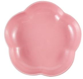 El plato hondo de cerámica esmaltada con flor de cerezo es simple, fresco y exquisito, plato grande de flor de ciruela, color rosa