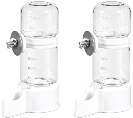 2 PCS Abreuvoir Automatique pour Petits Animaux Automatiques 90 ML pour Cage à Oiseaux et Lapins, Abreuvoir Oiseaux Cage, Abreuvoir Oiseaux et Distributeur Eau Lapin