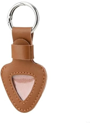Nyckelring med plektrumhållare, Triangulär Guitar Pick Hållare Case PU Multicolor 3 st(Brown)