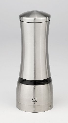 Peugeot 25526 Mahe Salzmühle Edelstahl, 6,1 x 6,1 x 16 cm, silber
