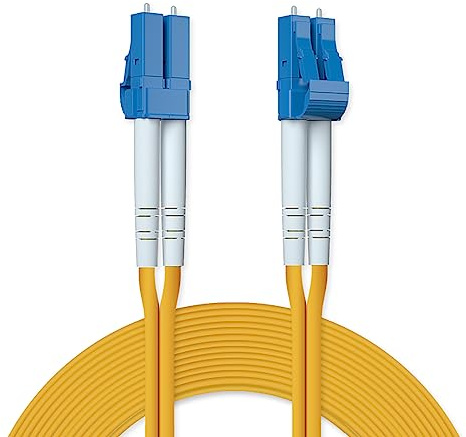 ipolex LC to LC Fiber Patch Cable Single Mode, 1G/10GB OS2 Fiber Optic Cable, Duplex 9/125μm Fiber Optic Internet Cable, LSZH Fiber Optic Jumper for SMF SFP/SFP+ Transceiver, 20-m, 4-Pack.