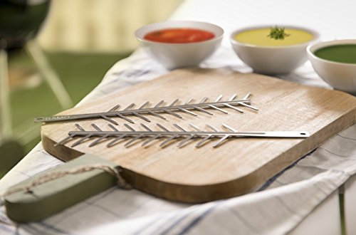 Home & Garden BBQ Devil 202740119-HE Grillkamm Grillspieß RAMO 2er Set aus Edelstahl