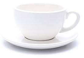 Coffeezone Double Espresso Coffee Cup and Saucer, Small Cappuccino and Speciality Coffee, New Bone China for Coffee Shop and Barista (Matte White, 5 oz)