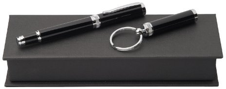 Cerruti 1881 imp_all Focus Tintenroller aus Messing in der Farbe Schwarz-Silber, Länge: 14cm, NST8305