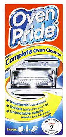 Oven Pride® Oven Cleaner - Complete Oven Cleaning Kit with Safety Gloves and Cleaning Bag Powerful | Heavy Duty Degreaser | Cleans First Time - Removes Grease Burnt On Food Deep Oven Cleaning Solution
