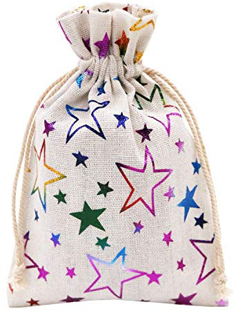 SumDirect 20Pcs 13x18Cm Jutesäckchen Jutebeutel, Geschenksäckchen, Jute Sack, Jute Beutel mit Kordelzug, Kleine Stoffbeutel für Weihnachten Kindergeburtstag Hochzeit Party DIY Handwerk Mitbringsel