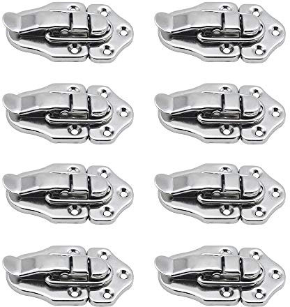 LumenTY 8 Corchete Traba Cerradura Cierre para Hardware Gabinete Cajas/Caja de Herramientas/Maleta/de La Joyería Caja de Madera/Caja de Medicina -Plata