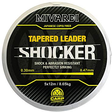 Mivardi Schlagschnur verjüngt Tapered Leader 5 x 12 m Monofilament transparent Einzel 5 x 12 Meter