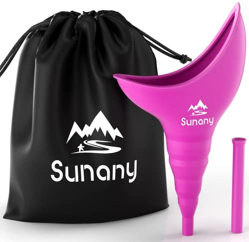 Urinario Femenino Dispositivo, Portátil Orinal Femenino Embudo De Silicona para Mujeres De Pie para Orinar, Reutilizable Urinario Mujer,Adecuado para Actividades Al aire libre,Camping,Viajes(Fucsia)