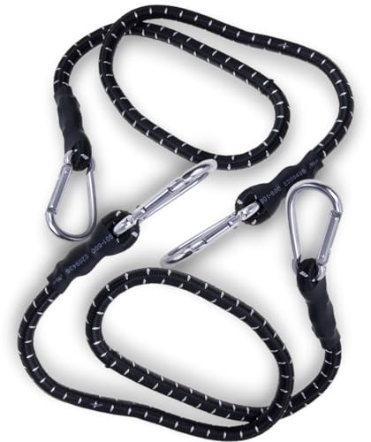 4 Stück Spannseil Expander mit Karabiner Spanngummis 80 cm Gepäckspanner stabile Karabinerhaken Spanngurt Gepäckgummi von all-around24 (4 x 80cm)
