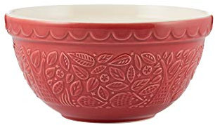 Mason Cash in The Forest Hedgehog Mixing Bowl 1.1 Litre | 21cm Red S30 Stoneware Bowl for Baking, Pudding & Cookie Dough, Embossed Woodland Design