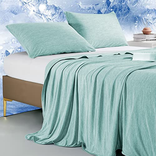 Marchpower Kühldecke 200 x 150cm, leichte Sommerdecke mit Japanische Arc-Chill 3.0 Q-Max>0.5 Kühlfasern, Absorbiert Körperwärme, 2-in-1 doppelseitig als Kinderdecke Sofadecke Reisedecke - Grün