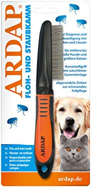 ARDAP Flohkamm und Staubkamm für Hunde und Katzen - Effektiv gegen Flöhe und Läuse - Professionelle und schonenden Fellpflege