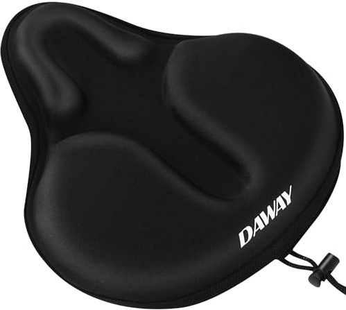 DAWAY C9 Housse de Selle de vélo rembourrée en Mousse à mémoire de Forme - Extra Douce et Large - Housse de Selle Large pour vélo d'appartement, vélo, VTT, Confortable - pour Homme et Femme - 31 x