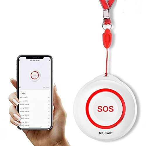 SINGCALL Tuya Wifi Smart SOS Emergency Button Alarm For Handicapped Caregiver Pager Wireless Nurse Alert System for Elderly Patient Alarm Transmitter Button,Use with Tuya WiFi