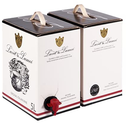 Luvit & Lumoè | Nero di Troia IGT | Offerta Vino Rosso Pregiato Italiano | Vino Rosso Italiano | Bag in Box | 2 X 5 Litri = 13 Bottiglie