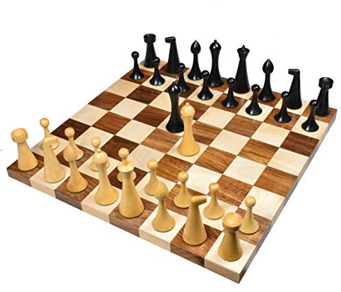 Royal Chess Mall Hermann Ohme Combo Chess Set - 3.6 Ebonised Boxwood Pieces + Rosewood Board (2 Players, Age 8+)