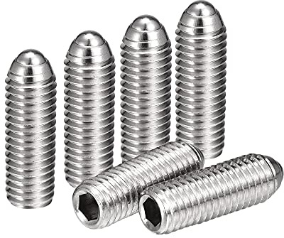 sourcing map Kugelkopf-Stellschrauben, M10 x 30 mm 304 Edelstahl metrische Feder Innensechskantschraube 6 Stück | metrische Feder Innensechskantschraube