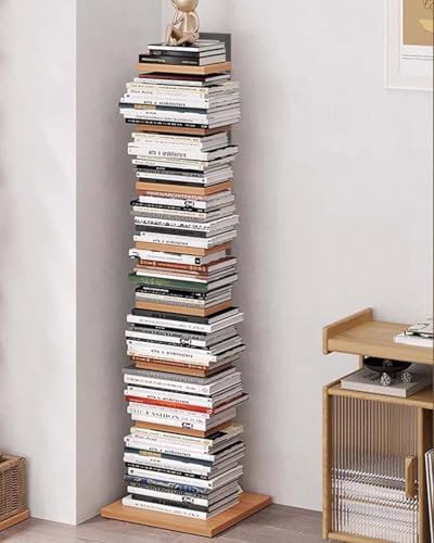 Librería Vertical Invisible Torre de Libros de 6 Niveles y 143 cm de Altura con Lomo Estrecho. Estantería Vertical Abierta, Estante de Exhibición Invisible del Librero, Organizadores de Libros de Esqu