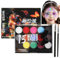 Maquillage Enfant Fille, Maquillage Enfant, Peinture Corporelle, Palette De Maquillage 15 Couleurs, Peinture Pour Le Visage Lavable,Ensemble De Maquillage,Avec 2 Pinceaux, Pour Le Carnaval D'Halloween
