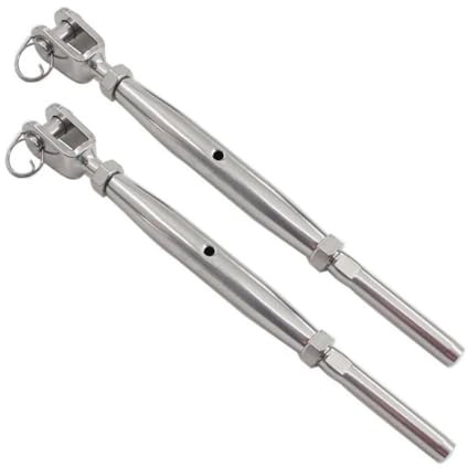 zhszzz 316 Stainless Jaw Swage Closed Turnbuckle Fasteners Wire Rope Swage Terminal Ends(1PCS,M8X4)