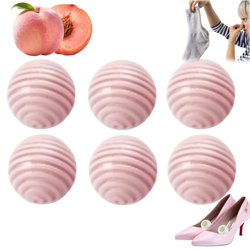 Shoe Deodorizer Balls,Shoe Air Freshener,Shoe Odour Eliminator,Ball Deodorant,Long Lasting Fragrance Shoe Deodorant,Smelly Shoes Odor Remover,Freshener and Deodorizer for Sneakers and Lockers,Peach