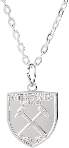 Official Licecned Silver Plated Crest Necklace, Football Club Pendant on 50cm (20 Inch) Chain, Gift for Fans